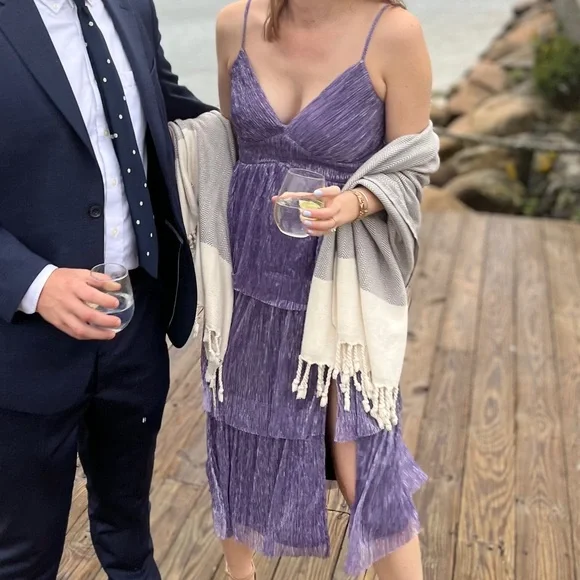 Elegant Purple Tiered Dress - Picture 1 of 5